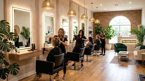 Illustration of The Lotus Grove, beauty salon in DeSoto, TX